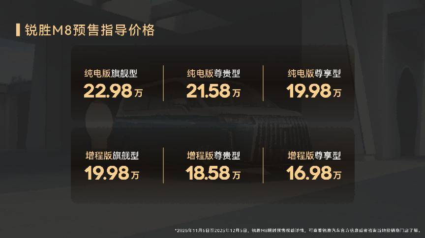 銳勝M8預售開啟:以“四大越級”產品力重塑全場景MPV價值標桿
